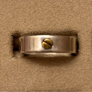 Sterling Silver Cartier Style Screw Head Ring Sz 7.25